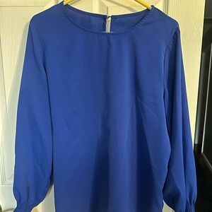 Women’s Royal Blue Long-Sleeve Blouse -L